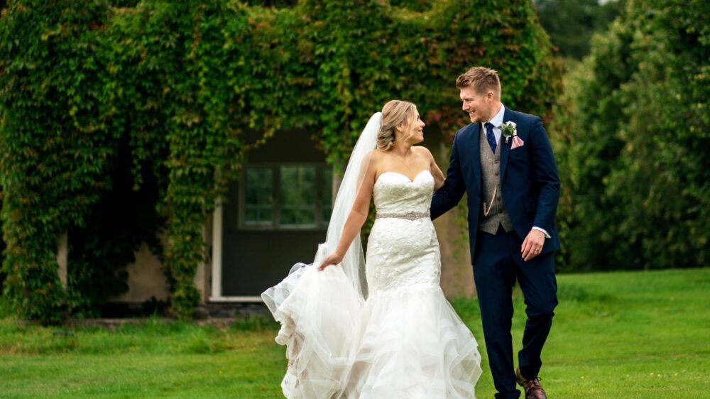Bride And Groom – Walking Away From Summer House – Capture My Big Day